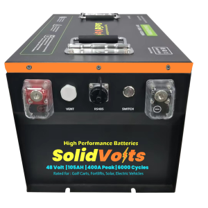 SolidVolts GolfCart  Battery 150Ah 48v + 10Amp Charger + LCD
